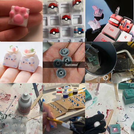 Compilation of keycaps process