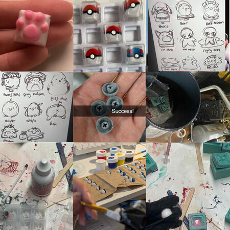 Compilation of keycaps process